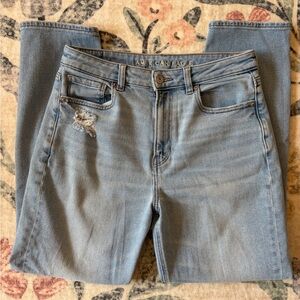 American Eagle Outfitters Distressed Stretch Light Blue Jeans